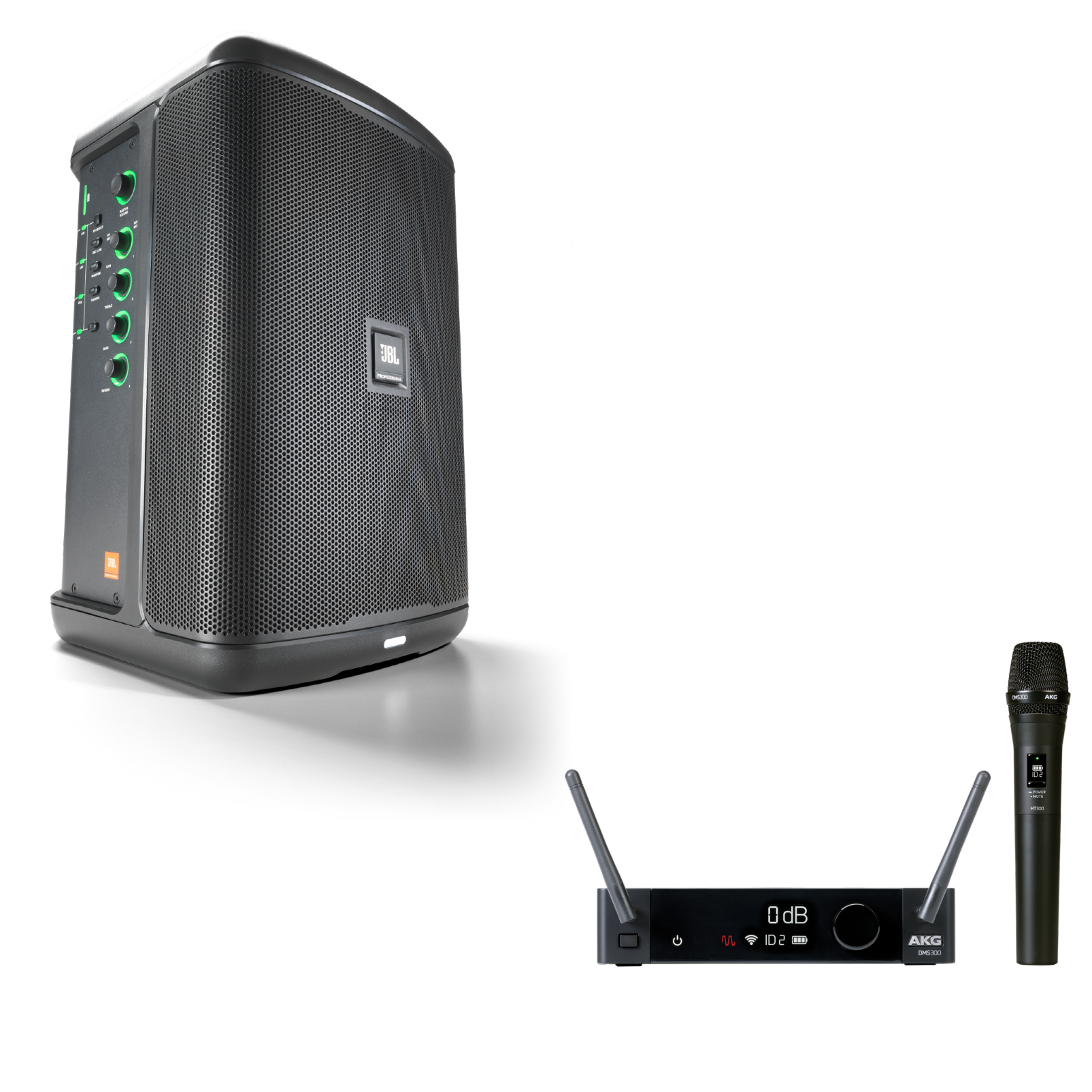 JBL EON ONE Compact + AKG DMS300 Microphone Bundle