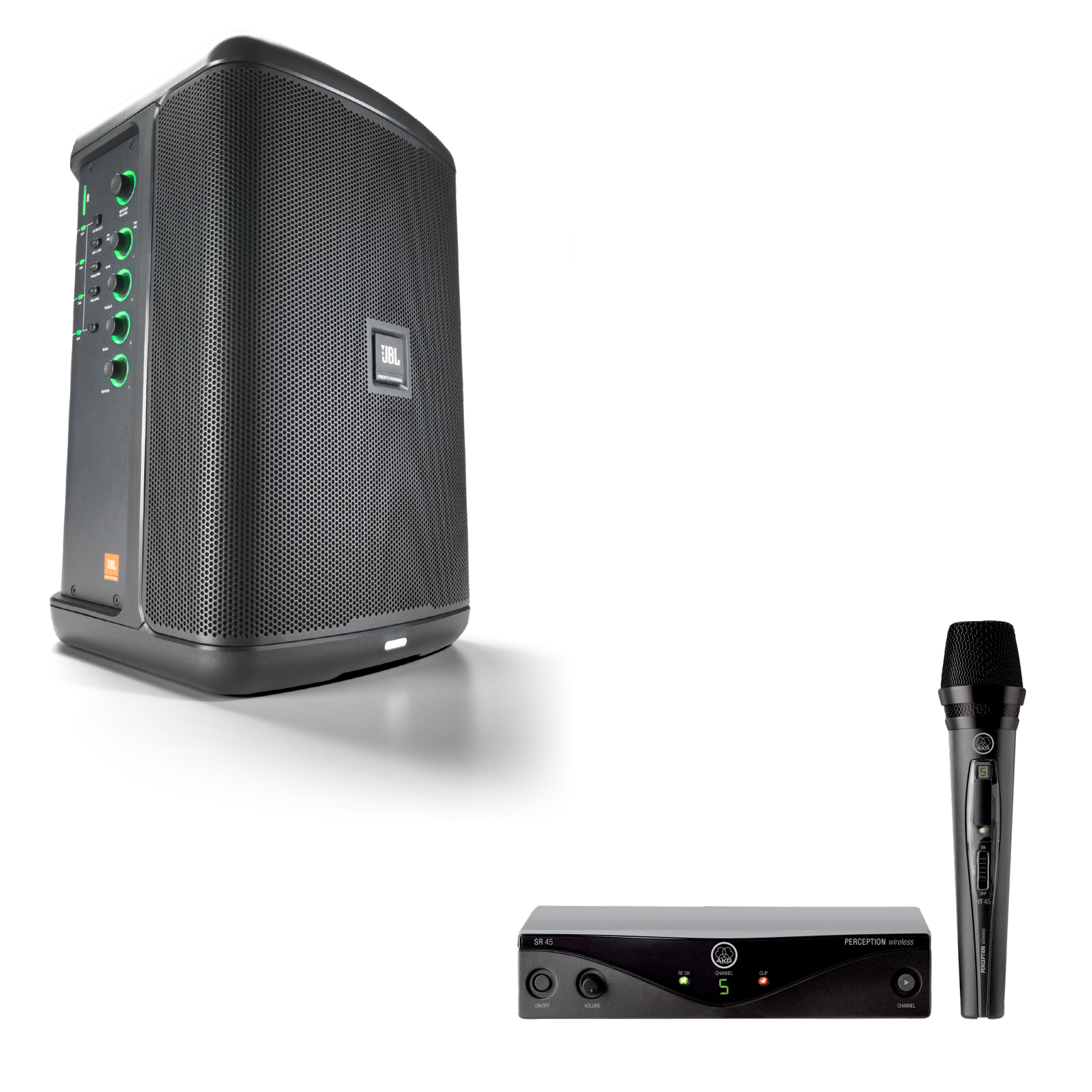 JBL EON ONE Compact + AKG Perception Wireless Vocal Set Bundle